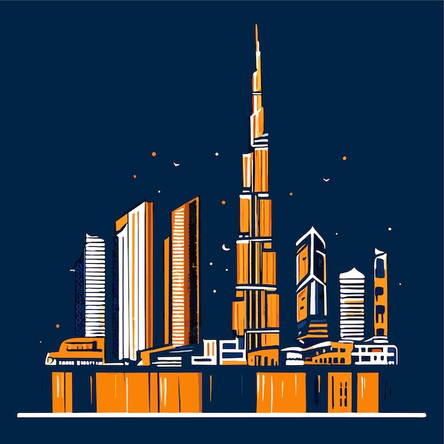 Burj khalifa vector illustration doodle