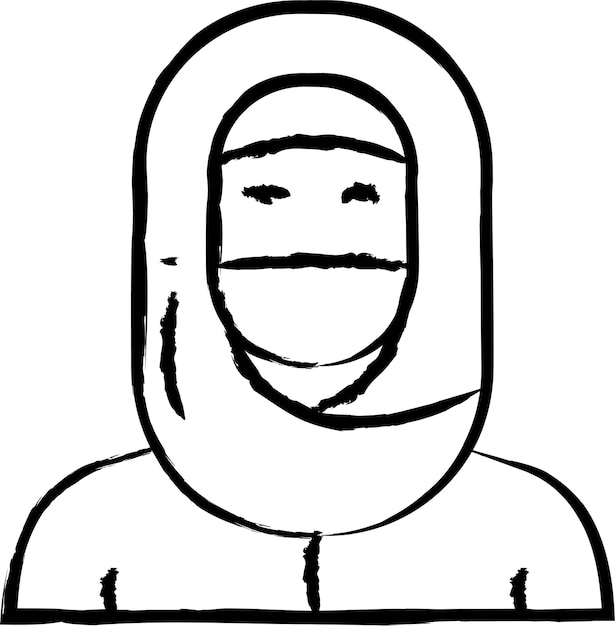 Illustrazione vettoriale disegnata a mano di burka