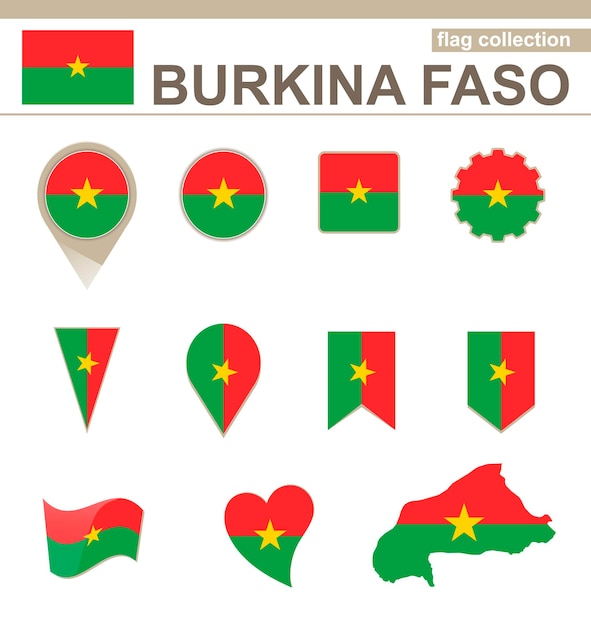 Burkina Faso Flag Collection, 12 versions