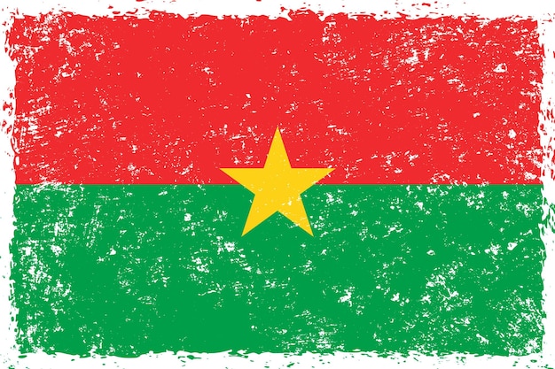 Burkina faso bandiera grunge stile in difficoltà