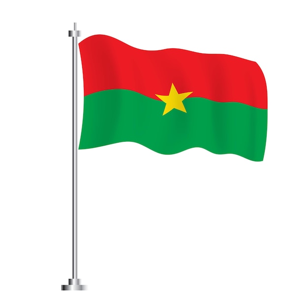 Burkina Faso Flag Isolated Wave Flag of Burkina Faso Country