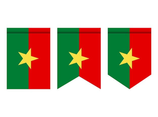 Burkina Faso flag or pennant isolated on white background. Pennant flag icon.