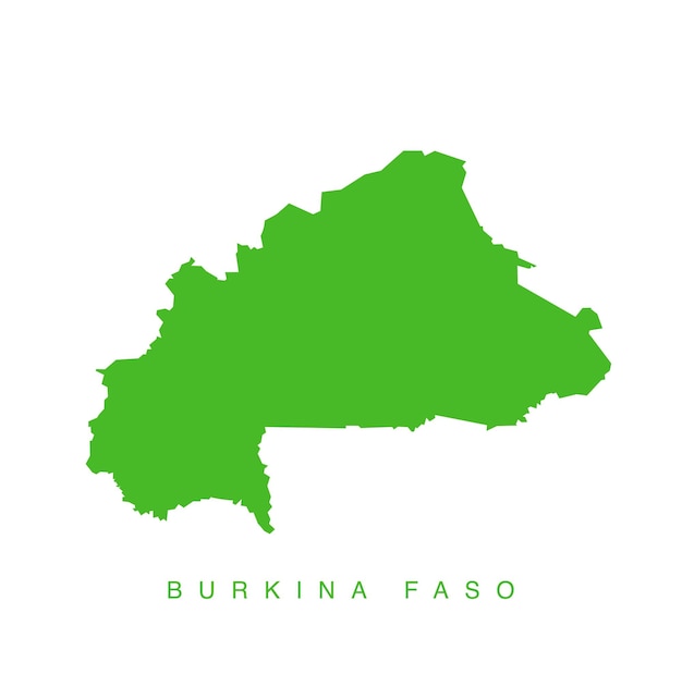 Burkina Faso green map vector art