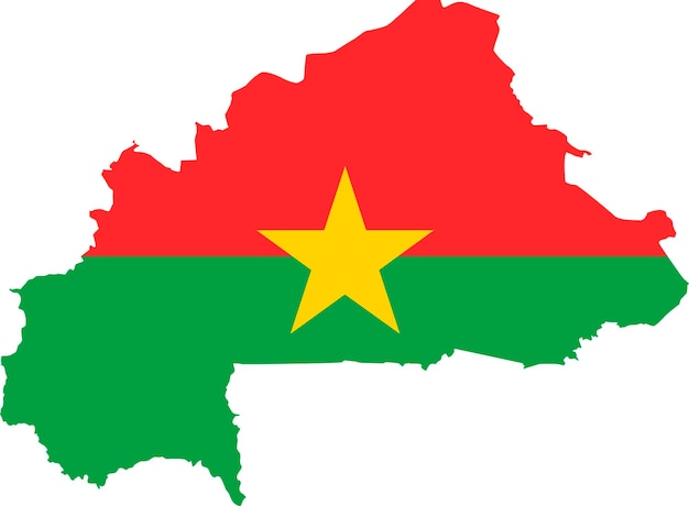 Burkina Faso kaart met vlag Afrikaanse cartografie