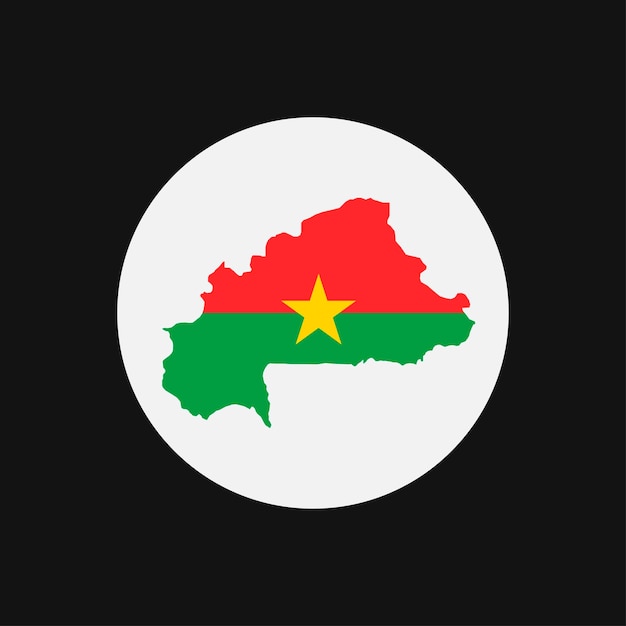 Burkina Faso kaart silhouet met vlag op witte achtergrond