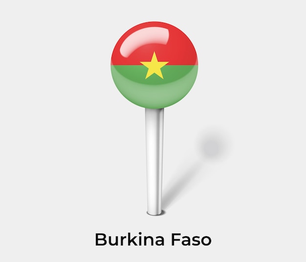 Burkina Faso push pin for map vector illustration