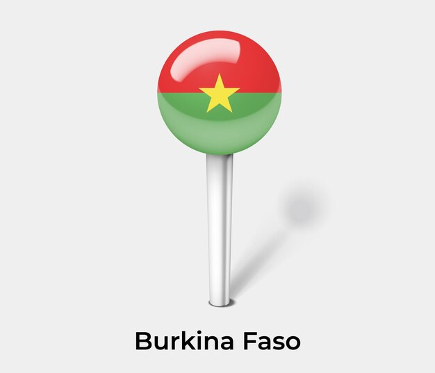 Burkina faso push pin for map vector illustration