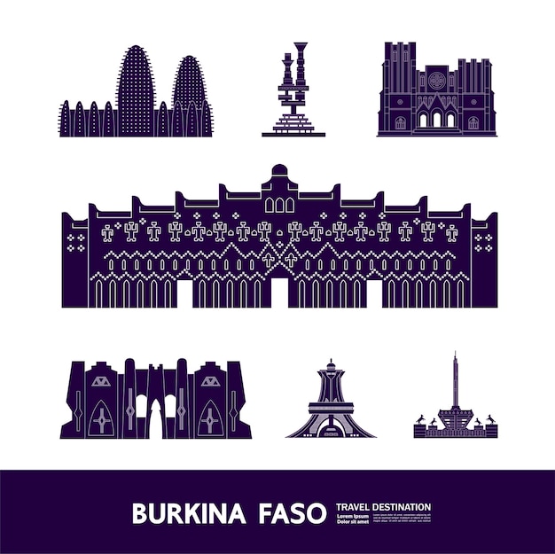 Burkina Faso travel destination vector illustration.