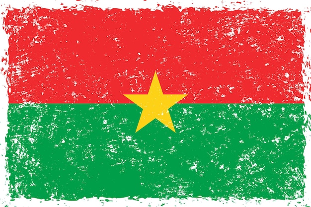 Burkina faso vlag grunge noodlijdende stijl