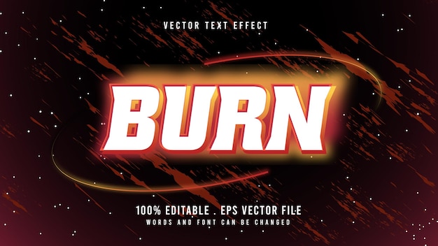 Burn editable text effect