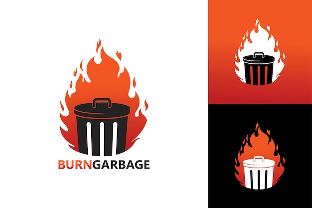 Burn garbage logo template premium vector