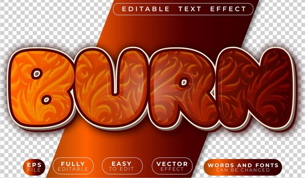 Burn Orange Red Fire Blaze Fully Editable Vector Text File