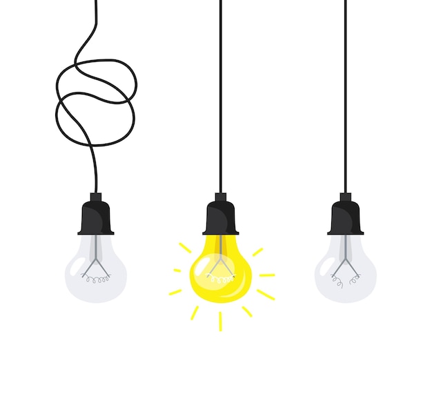 Burn out lamp animation new idea illustration vector design