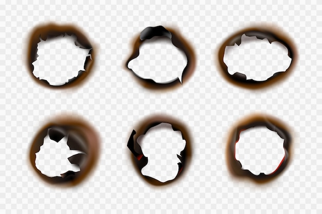 Vector burn paper holes.