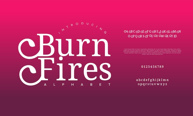 Burnfires премиум класса роскошь элегантные буквы алфавита и цифры элегантная классическая свадебная типография