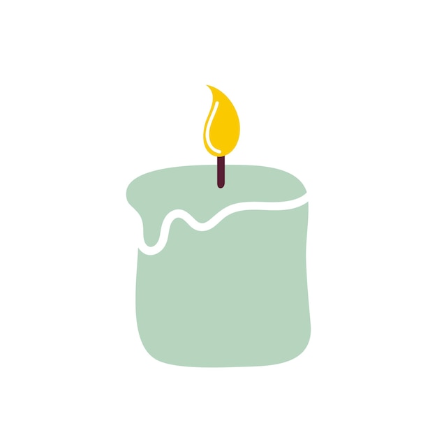 Burning aromatic candle on a white background