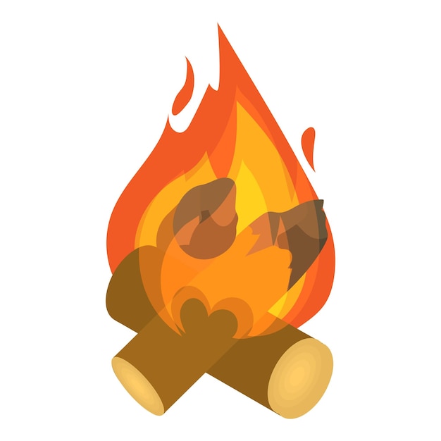 Burning bonfire icon Isometric 3d illustration of bonfire vector icon for web