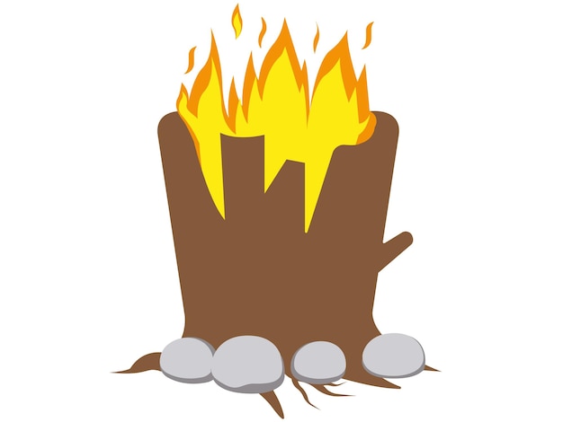 Vector burning campfire illustration