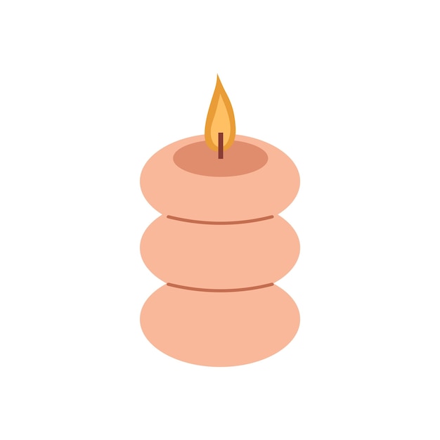 Vettore candela in fiamme forma geometrica di tendenza candela aromatica in stile scandi illustrazione su sfondo bianco