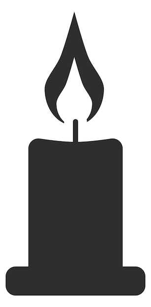 Burning candle icon Black flame heat silhouette