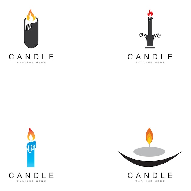 Burning candle vector icon design illustration template