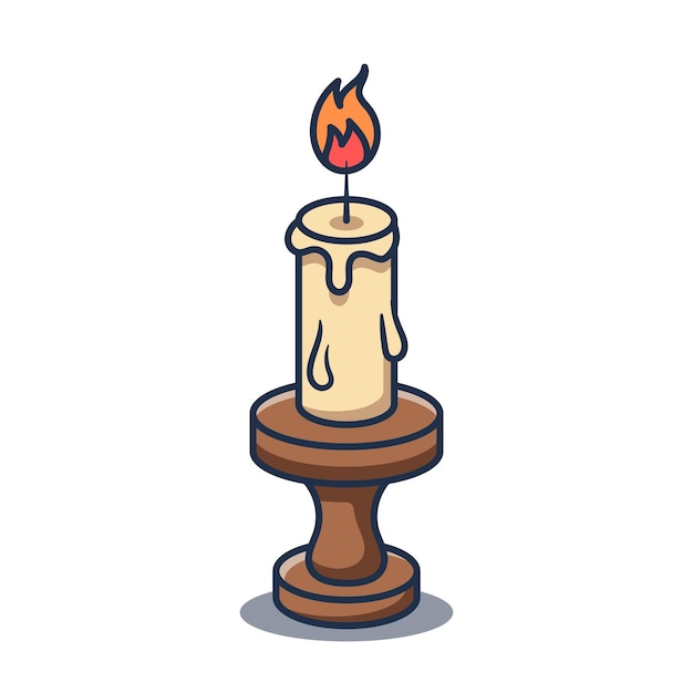 Векторная иллюстрация горящей свечи