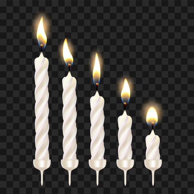 Vector burning candles celebrating accessory set vector