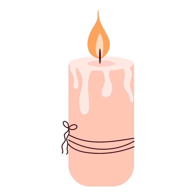 Candele accese. illustrazione disegnata a mano in stile doodle. design per biglietti di auguri, adesivi, stampa.