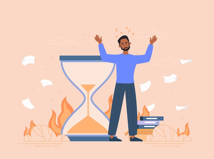 Vector burning deadline concept