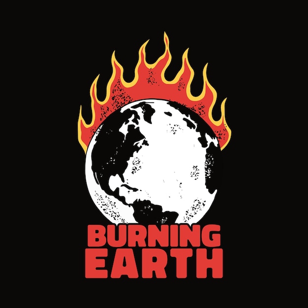 burning earth illustration