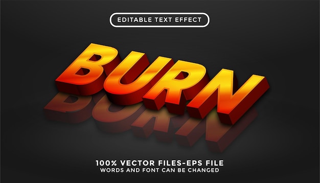 Burning editable text effect premium vectors