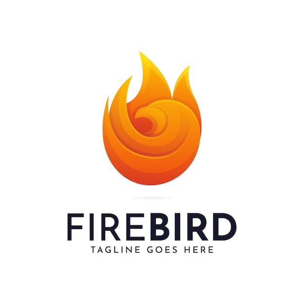 Vector burning fire bird logo template