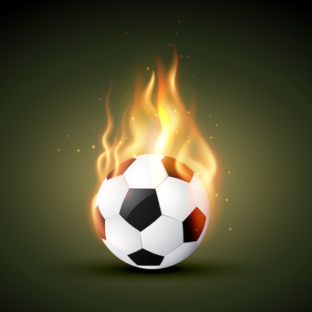 Горящий в огне футбол