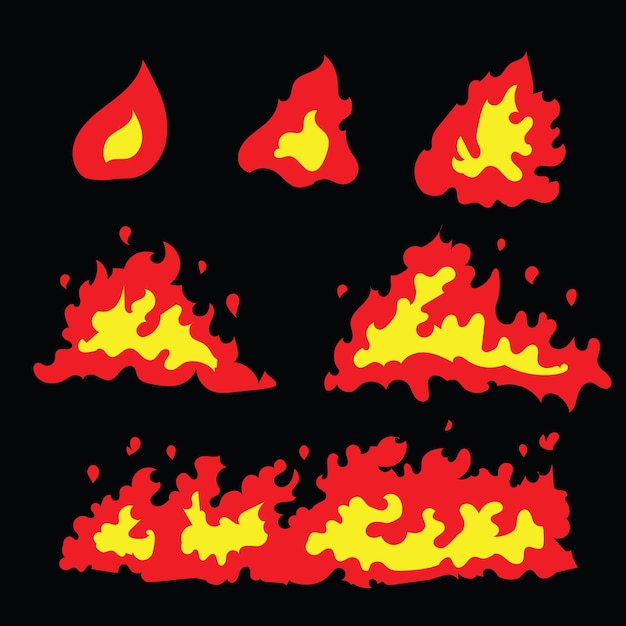 Vector burning fire illustration vector template