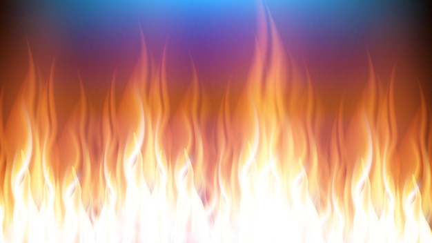 Burning Fire With Dangerous Flame Tongues Vector. Realistic Decorative Flammable Hot Fire Burn. Shine And Heat Orange Flaming Fireplace Explosion. Blaze Power Glowing Template 3d Illustration