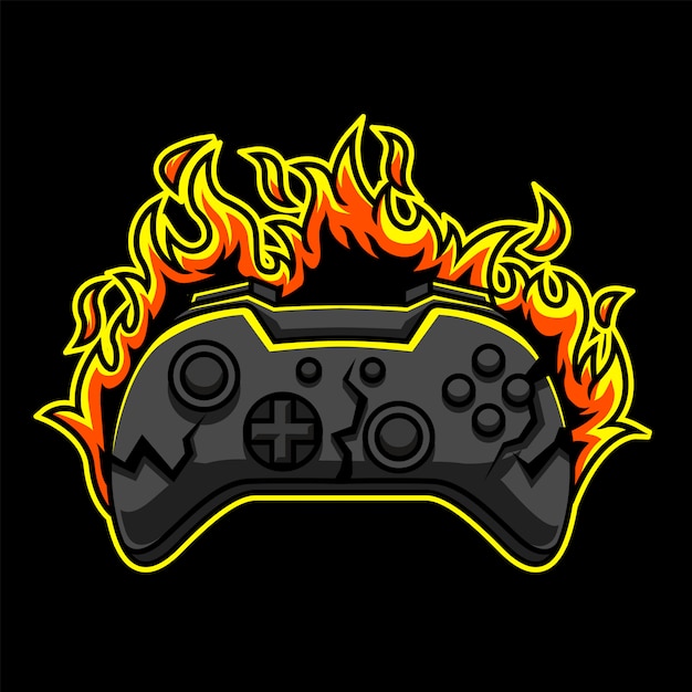 Logo di gioco in fiamme premium