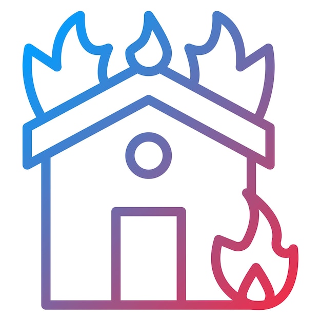 Vector burning house icon vector image can be used for prison