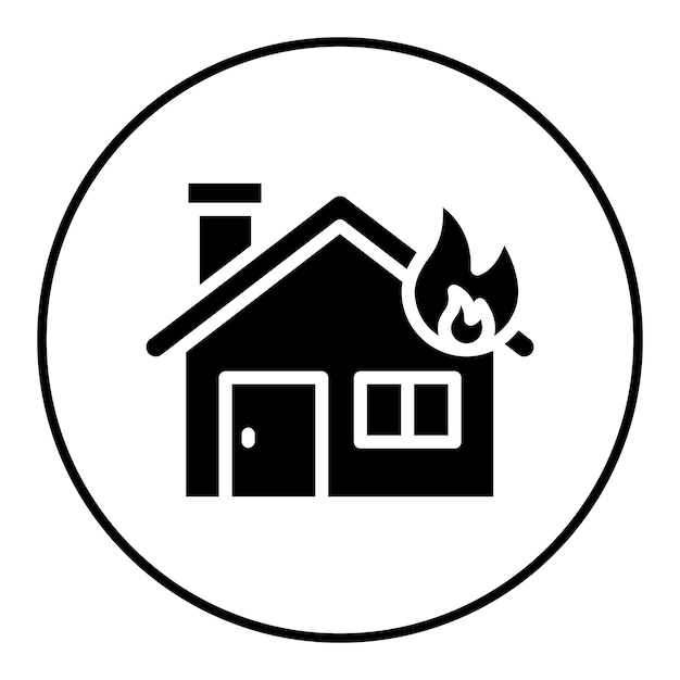 Vector burning house vector icon can be used for prison iconset