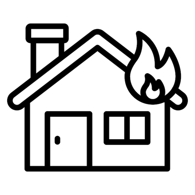 Vector burning house vector illustration style