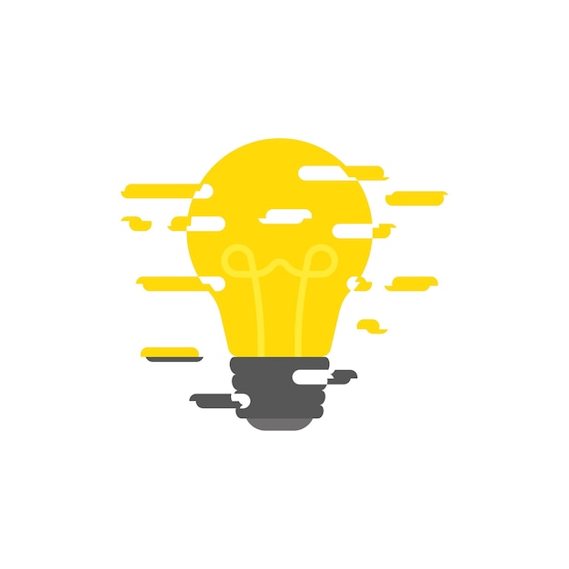 Burning light bulb abstraction in flat style vector