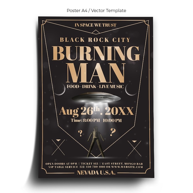 Burning Man Fest-postersjabloon