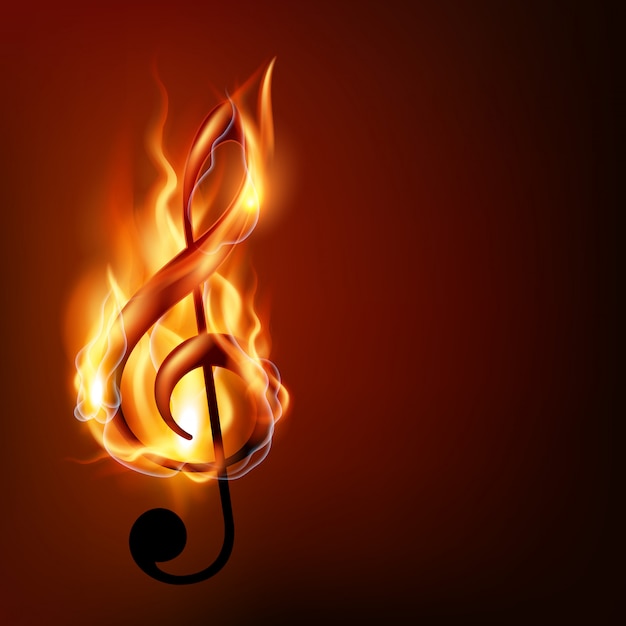 Nota musicale in fiamme