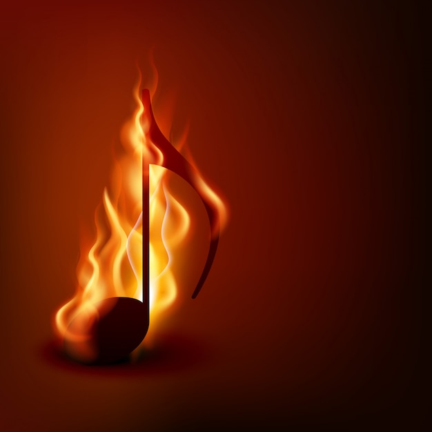 Burning music note