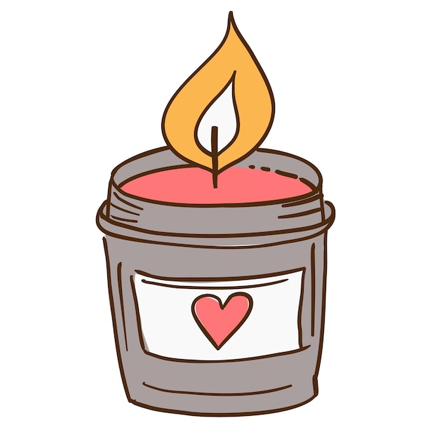 Burning red coloured candle Aromatherapy spa vector illustartion