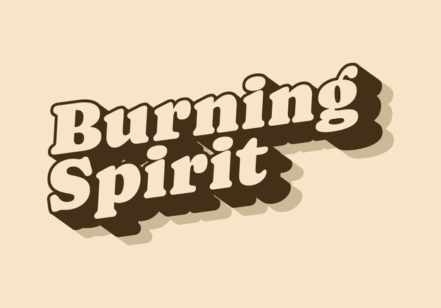 Burning spirit teksteffect in vintage of retro stijl