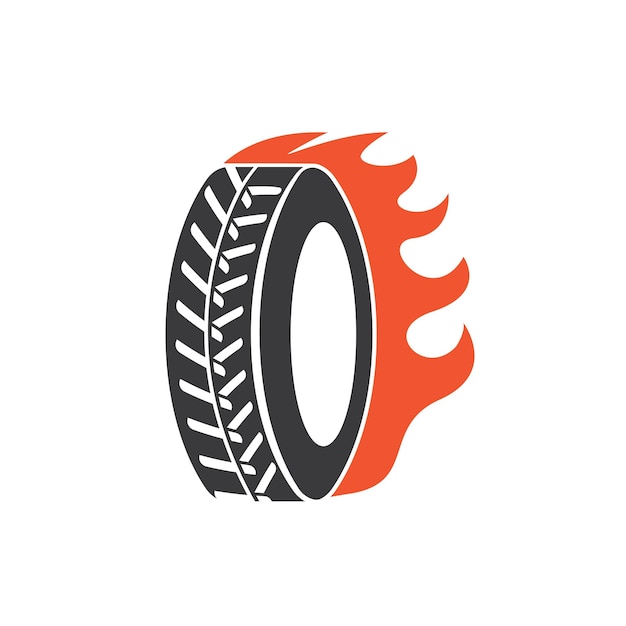 Burning tire icon vector  illustration concept  design template