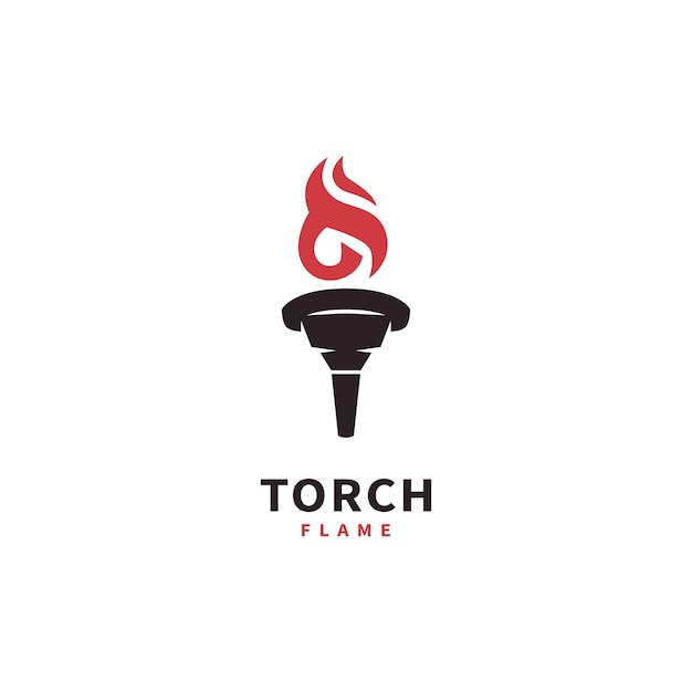 燃えるトーチの炎のロゴの設計図
