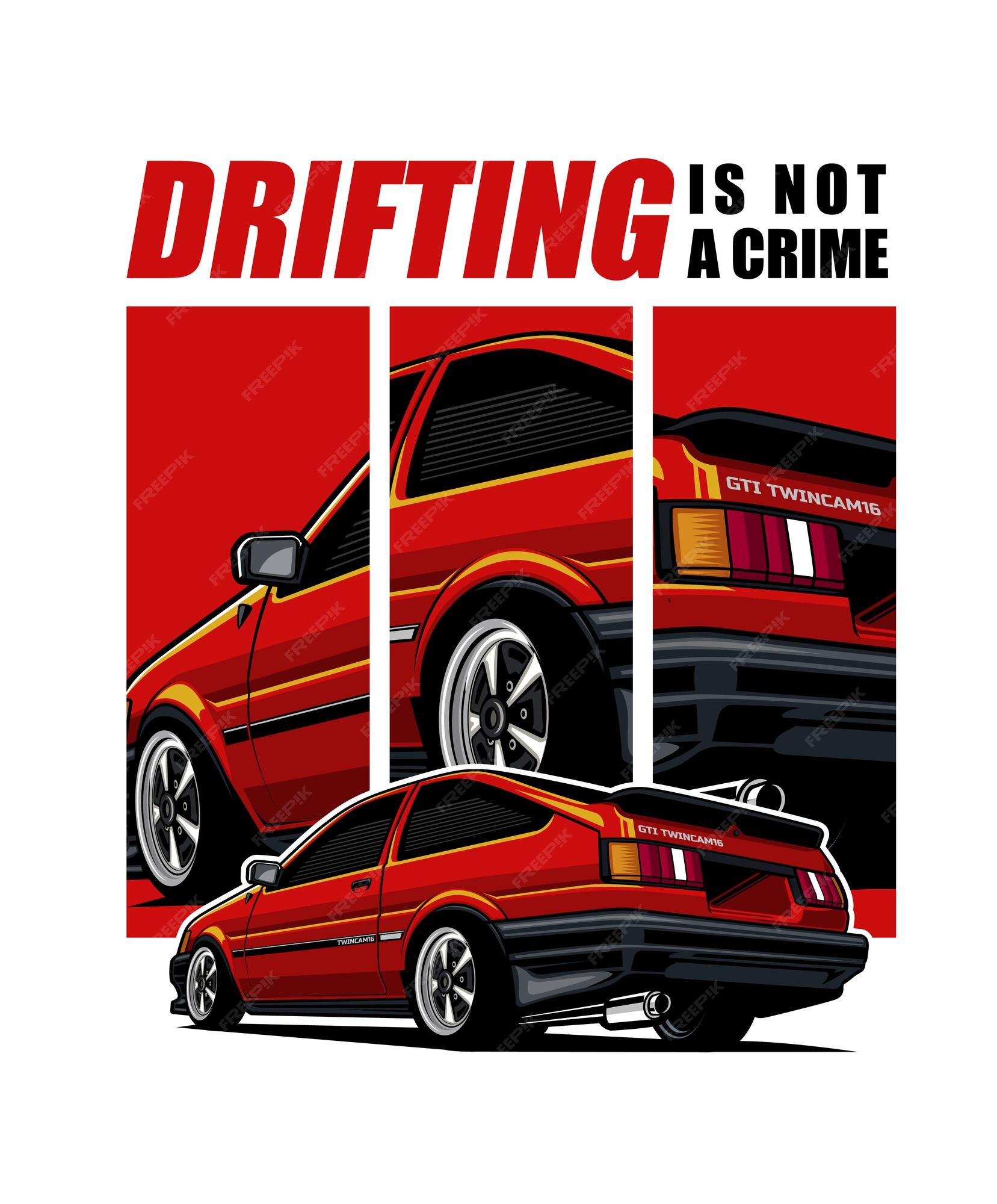 Drifting Tuning Red Car Drift Auto Poster – My Hot Posters