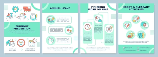 Burnout prevention mint brochure template