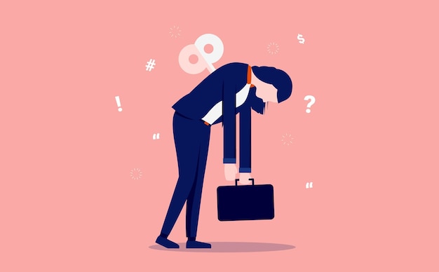 burnout woman windup puppet vector illustration